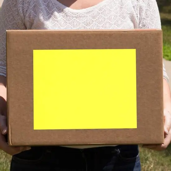 JAM Paper Shipping Labels, 8.5" x 11" Neon Yellow {7}