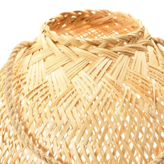 Hello Honey&reg; 23.5" Natural Hand-Woven Bamboo Lantern with Jute Handle & Glass Insert {7}