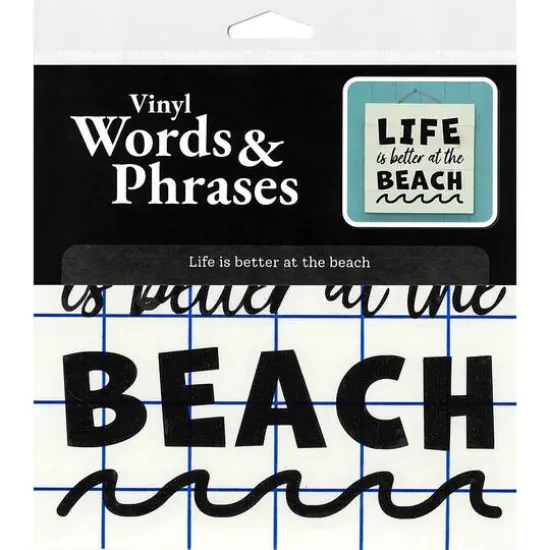 Leisure Arts&reg; Vinyl Matte Black At the Beach Decal {4}