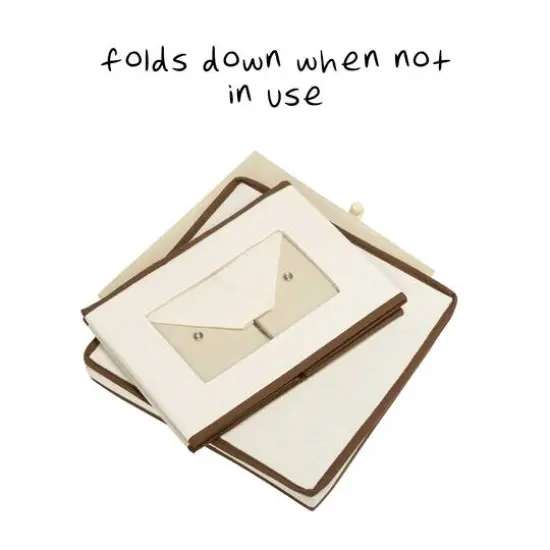 Honey Can Do 12" Canvas Square Stemware and More Storage Box with Lid Natural {3}