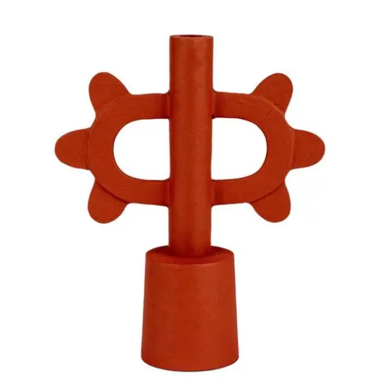 Hello Honey&reg; 12.25" Terra-Cotta Color Scalloped Taper Candle Holder {8}