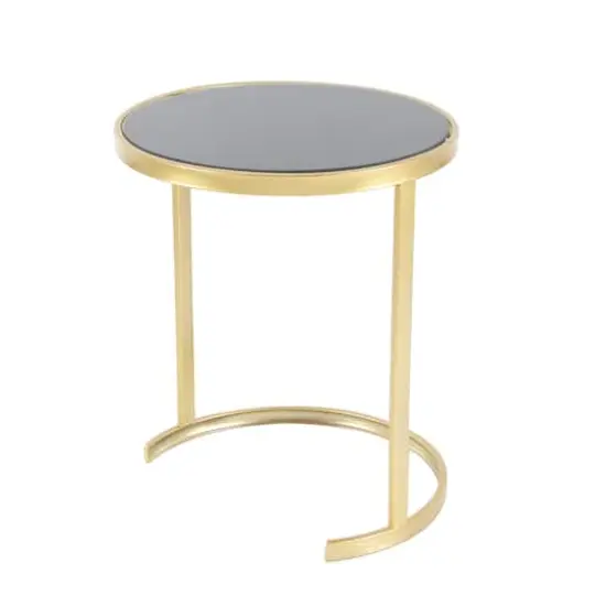 Contemporary Metal Accent Table Set Gold {4}