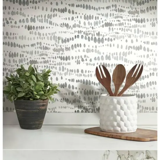 RoomMates Dotted Line Peel & Stick Wallpaper Gray and White {5}