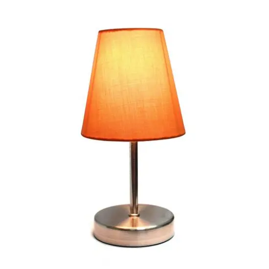 Creekwood Home Nauru 10.5" Sand Nickel Petite Metal Stick Table Lamp Orange {6}