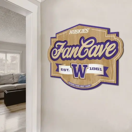 NCAA Fan Cave Sign Washington Huskies {5}