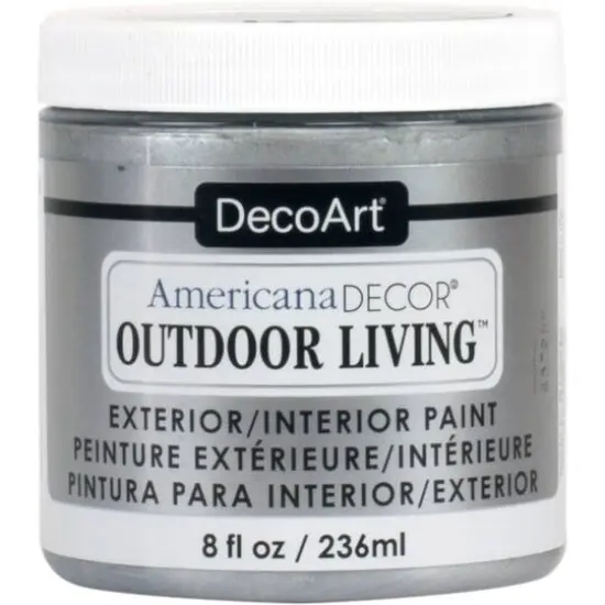 DecoArt&reg; Americana D&eacute;cor&reg; Outdoor Living Paint, 8oz. Silver {1}