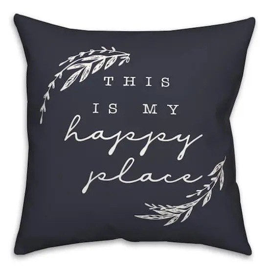 18" x 18" Happy Place Versatile Throw Pillow Navy {1}