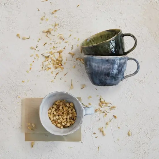 Hello Honey® 3" Multicolor Stoneware Mugs with Marble Finish, 3ct. {3}