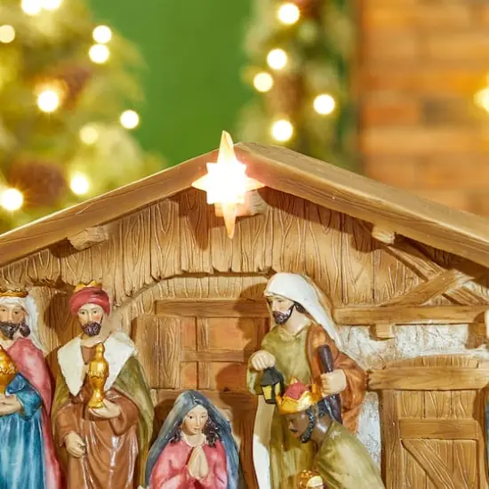 Glitzhome&reg; 9" Nativity D&eacute;cor {6}