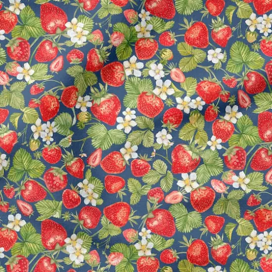 Fabric Editions Navy Strawberry Cotton Fabric {5}