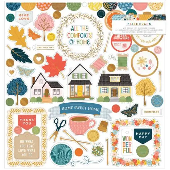 Paige Evans Bungalow Lane Chipboard Stickers {1}