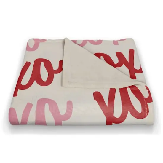 XOXO Pattern Coral Fleece Blanket {3}