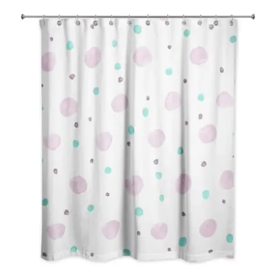 Cute Dots Shower Curtain Pink {1}