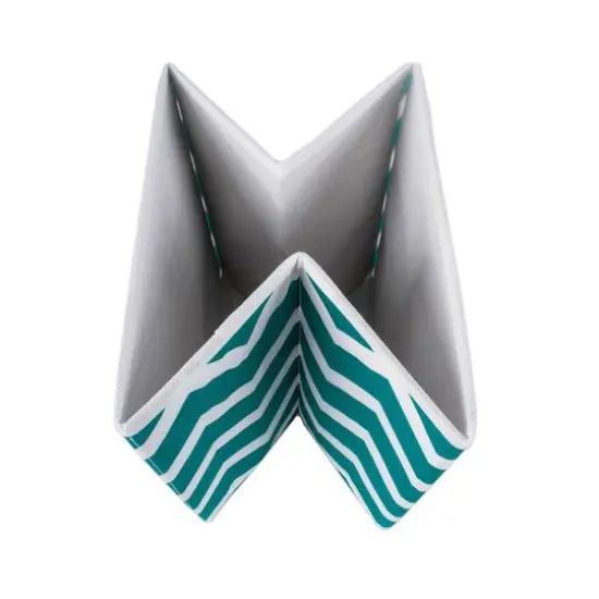 DII&reg; 11" Nonwoven Polyester Chevron Storage Cubes, 2ct. Teal {4}