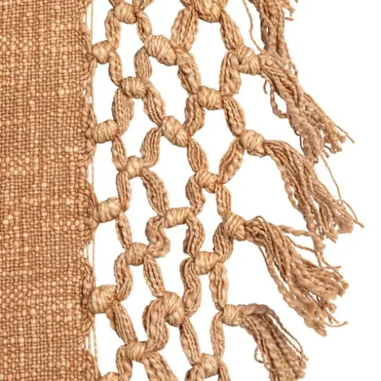 Hello Honey&reg; 60" Bohemian Cotton Slub Throw with Crochet & Fringe {6}