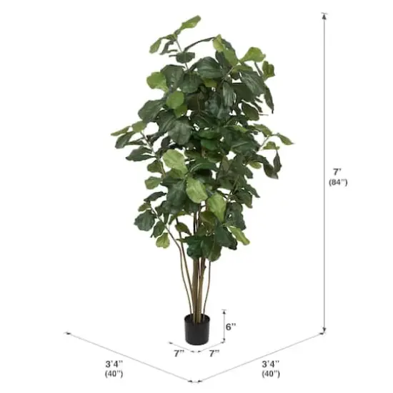 7ft. Potted Artificial Green Fiddle Tree {5}