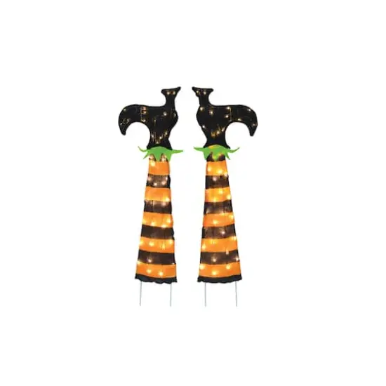 3ft. LED Spooky Town Upside Down Witch Legs {1}