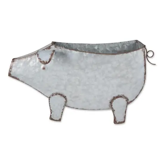 DII&reg; 16.75" Pig Galvanized Wall Planter {1}