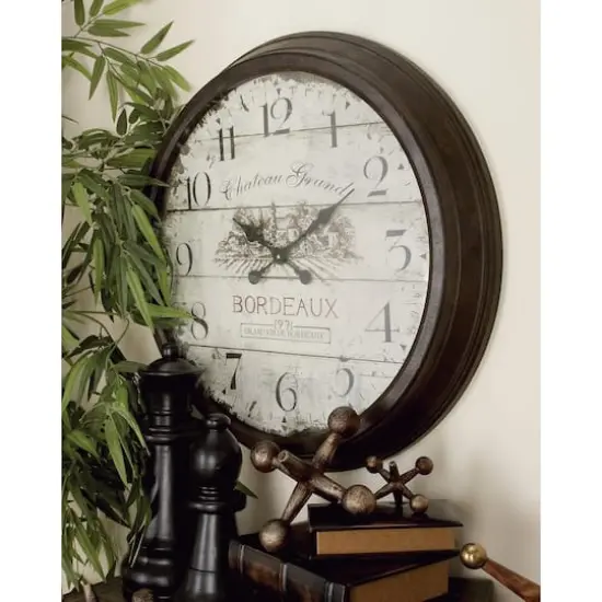 Brown Vintage Metal Wall Clock {9}