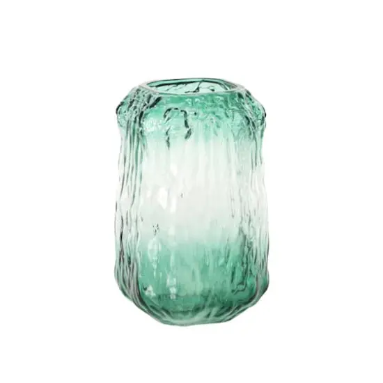 9" Green Glass Vase {1}