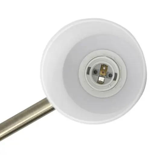 Lalia Home Essentix 3-Light White Shade Vanity Antique Brass {8}