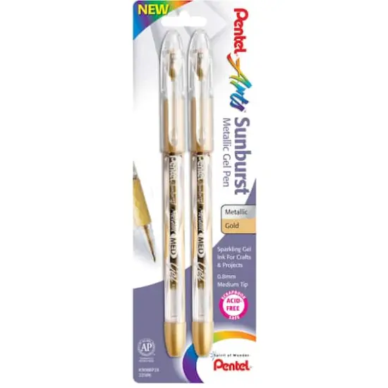 Pentel&reg; Sunburst&trade; Metallic Gold Gel Pen, 2ct. {1}