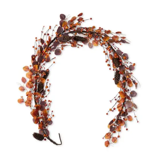 Glitzhome&reg; 6ft Fall Eucalyptus Berry Garland {1}