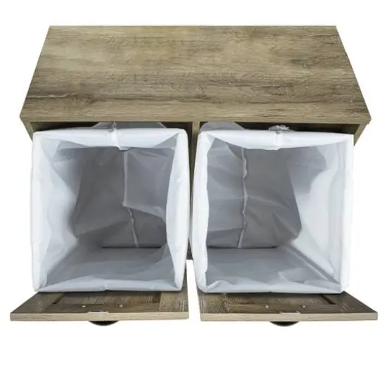 Household Essentials Laundry Sorter Cabinet (Oak) {6}