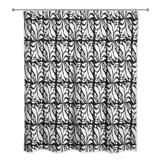 Foliage Shower Curtain Black {1}