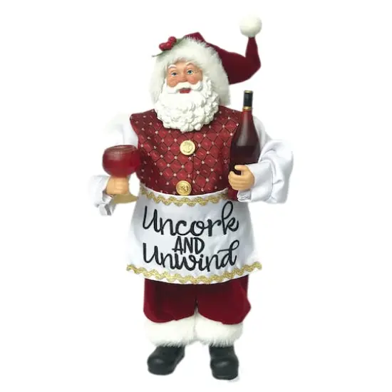 12" Uncork & Unwind Santa Claus Decoration {1}