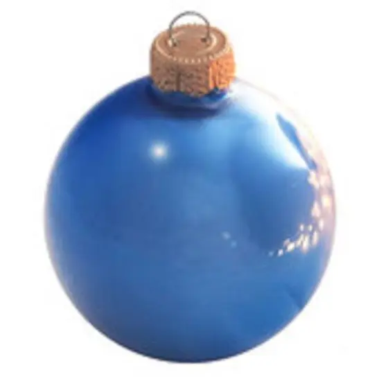 Whitehurst 4 Pack 4.75" Pearl Glass Ball Christmas Ornaments Blue Delft {1}