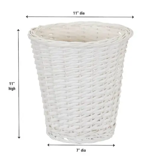 Household Essentials 7" Woven Wicker Waste Basket White {5}
