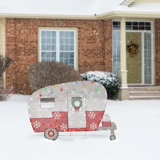 32'' Pre-Lit Christmas Camper Decoration {3}