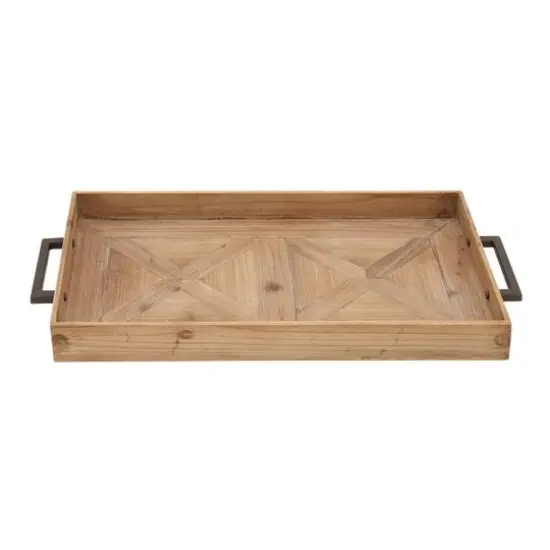 Natural Brown Wood Contemporary Tray {1}