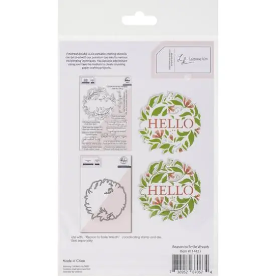 Pinkfresh Studio Reason To Smile Wreath Layering Stencils Set {3}