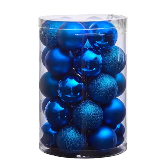 30ct. 2.5" Blue Shatterproof Christmas Ornaments {4}