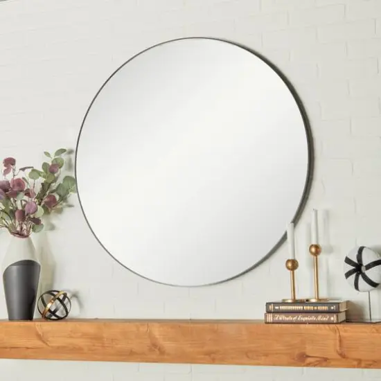 36" Oversized Contemporary Wood Wall Mirror {7}