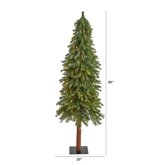 5ft. Pre-Lit Grand Alpine Artificial Christmas Tree, Clear LED Lights {3}