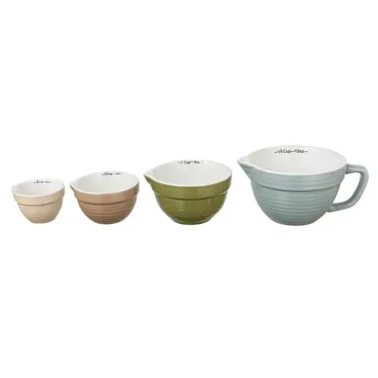 Hello Honey&reg; Multicolor Stoneware Batter Bowl Measuring Cups, 4ct. {4}