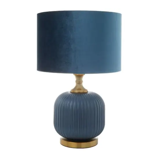 Blue Glass Transitional Table Lamp, 20" x 13" x 13" {1}