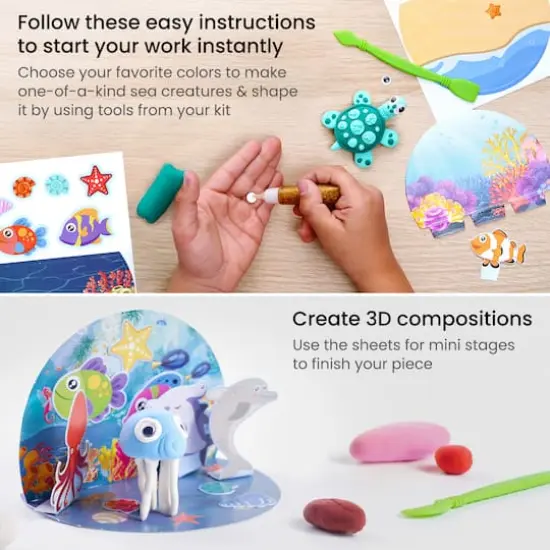Arteza&reg; Kids Sea Life Small Stage Clay Kit, 78 pcs {5}