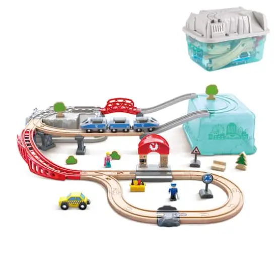 Hape Wooden City Train Bucket Set {4}
