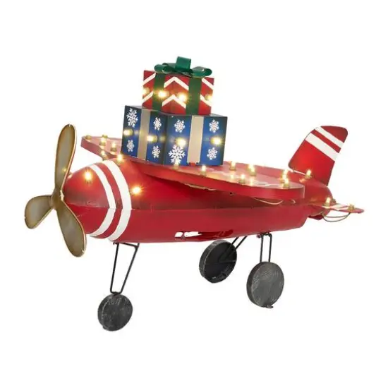 28.5" LED Plane with Gift Box Sculpture {1}