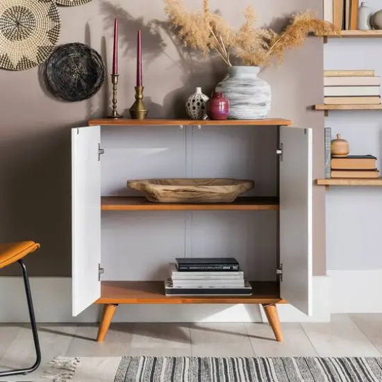 Walker Edison Chevron 2 Door Accent Cabinet {5}