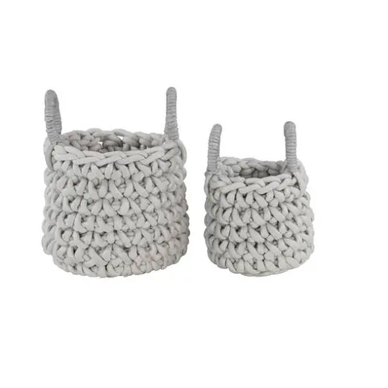 CosmoLiving by Cosmopolitan Gray Polyester Coastal Storage Basket Set {5}