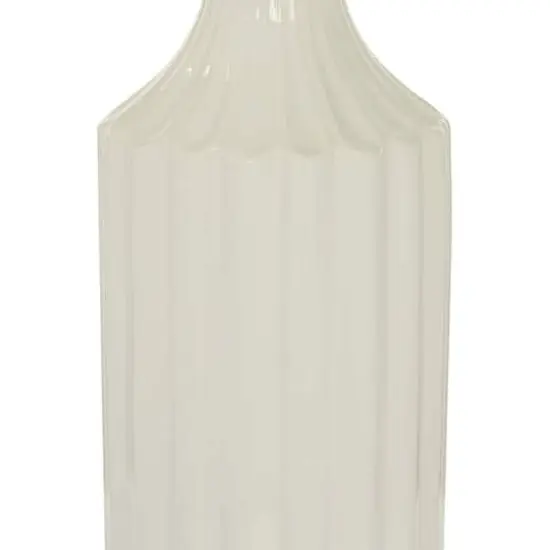 White Ceramic Modern Vase, 19" x 5" x 5" {4}