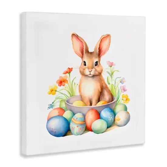 Stupell Industries Easter Bunny & Eggs Canvas Wall Art {4}