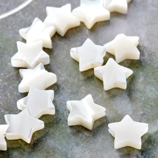 Natural White Shell Star Beads, 10mm by Bead Landing&trade; {3}