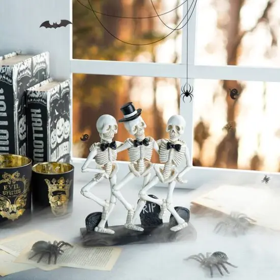 Glitzhome&reg; 10.5" Halloween Dancing Skeleton Table D&eacute;cor {3}