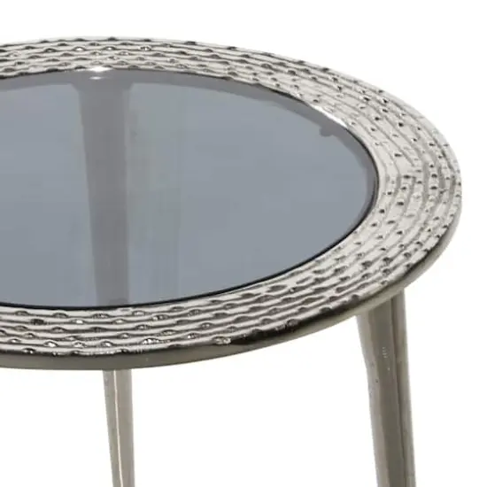 19" Silver Contemporary Aluminum Accent Table {4}